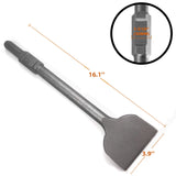 HIGOSPRO 4 Inch Wide Tile & Thinset Scaling Chisel for Demolition Jack Hammers Alloy Steel Construction,4" x 16" REMOVAL Chisel, 16 Inch Long, HIGOSPRO