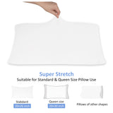 2-Pack Jersey Knit Pillow Cases Standard/Queen - Ultra Soft T-Shirt Like White Pillowcases Microfiber Blend - Envelope Closure Queen or Standard Size Set of 2, White N&Y HOME