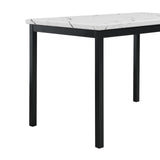 Roundhill Furniture 5 Piece Citico Metal Dinette Set with Laminated Faux Marble Top, White Table with Black Chairs Roundhill Furniture