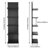 5 Tier White Floating Shelves with Light LED Wall Mount Vertical Lack Shelf with LED Wall Decor Shelves for Bedroom Living Rooms Bathroom Book Gaming Shelves Black BEARUT