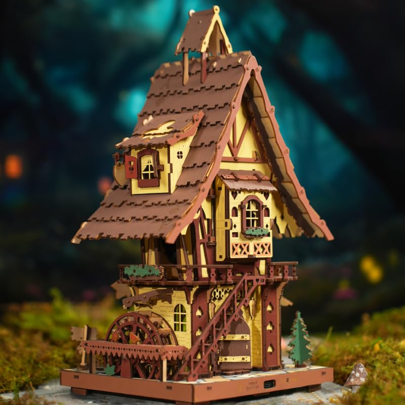 ROKR 3D Wooden Puzzles for Adults, Cuckoo Clock Model Kit, Room Home Decor DIY Watch Making Kit Functional Mechanical Building Toys, Hobbies Birthday Christmas Day Gifts for Men Women Kids 14+ ROKR