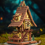 ROKR 3D Wooden Puzzles for Adults, Cuckoo Clock Model Kit, Room Home Decor DIY Watch Making Kit Functional Mechanical Building Toys, Hobbies Birthday Christmas Day Gifts for Men Women Kids 14+ ROKR