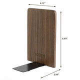 Large Bookend Hold Heavy Books- 7x4x5in 3 Pack Wood Bookends for Heavy Books Heavy Duty Walnut Book Ends for Men Wood Bookends for Office Desk Non-Skid Luxdecor