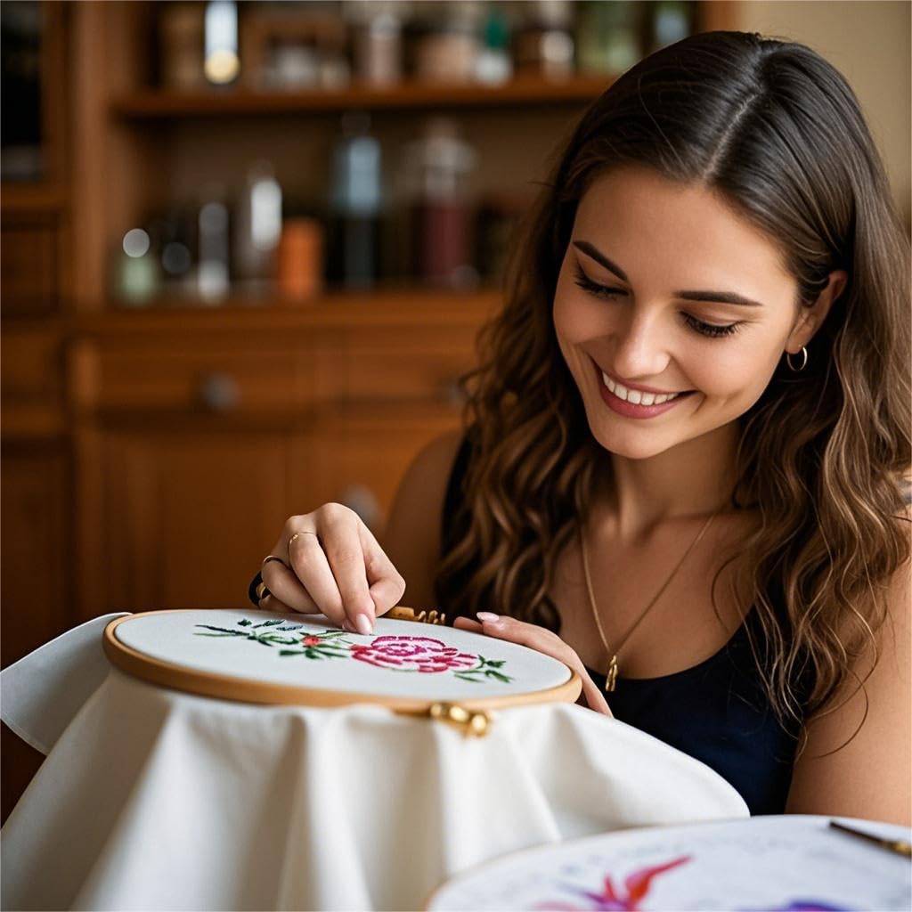 iNee 100% Cotton Fabric for Embroidery, Embroidery Fabric Cotton, 20 by 60-Inch, White iNee