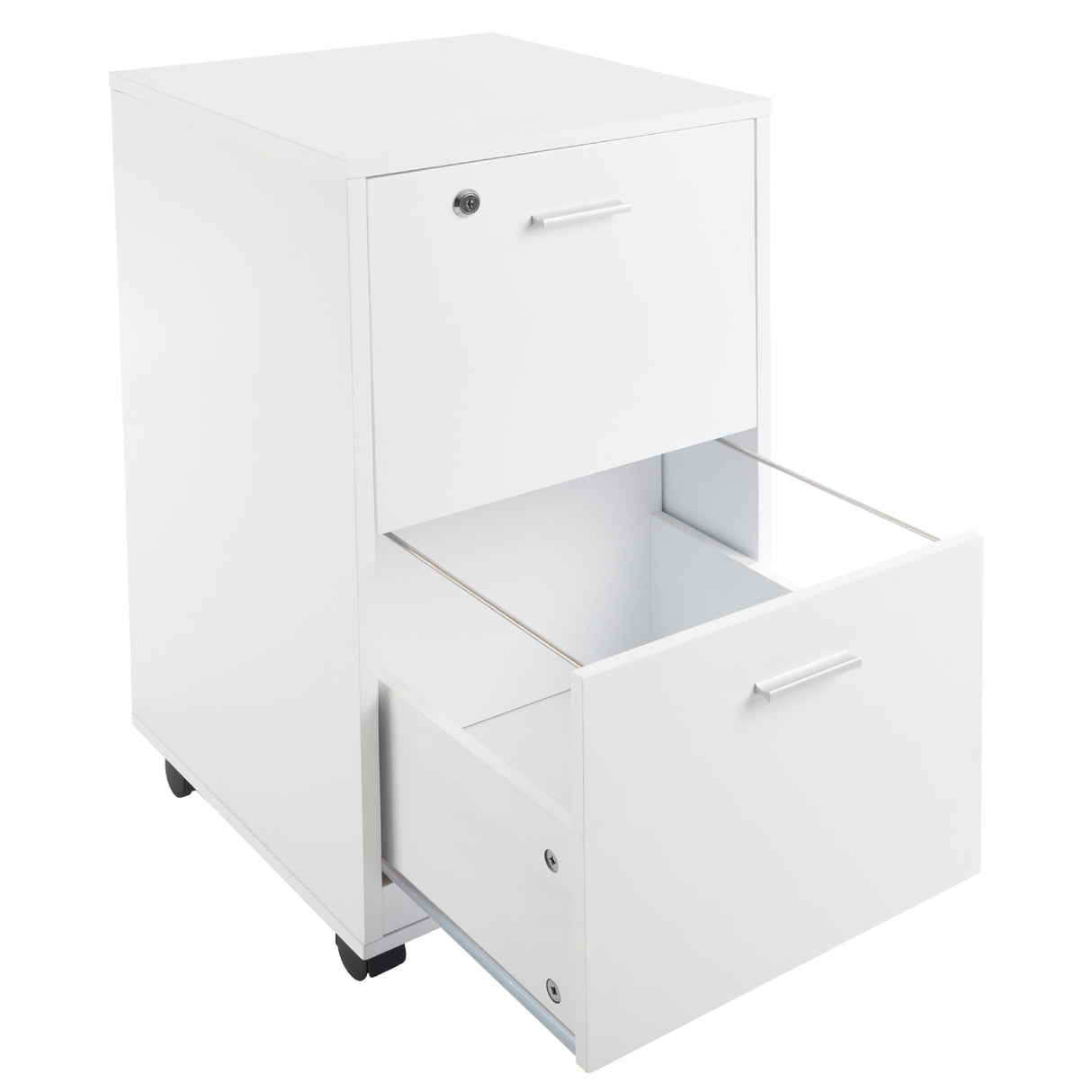 Lavish Home File Cabinet - 2-Drawer Cabinet with Lock and Deep Drawer Storage - Rolling Filing Cabinet for Under The Desk, Home, or Office (White) Lavish Home