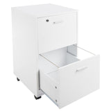 Lavish Home File Cabinet - 2-Drawer Cabinet with Lock and Deep Drawer Storage - Rolling Filing Cabinet for Under The Desk, Home, or Office (White) Lavish Home
