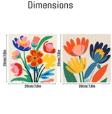 uuxsretaio 2 Pack Framed Paint by Number for Adults, Flower Paint by Numbers Kits on Canvas, Easy Adults Paint by Number Kits for Beginner DIY Acrylic Oil Painting for Home Wall Decor(8x8inch) uuxsretaio