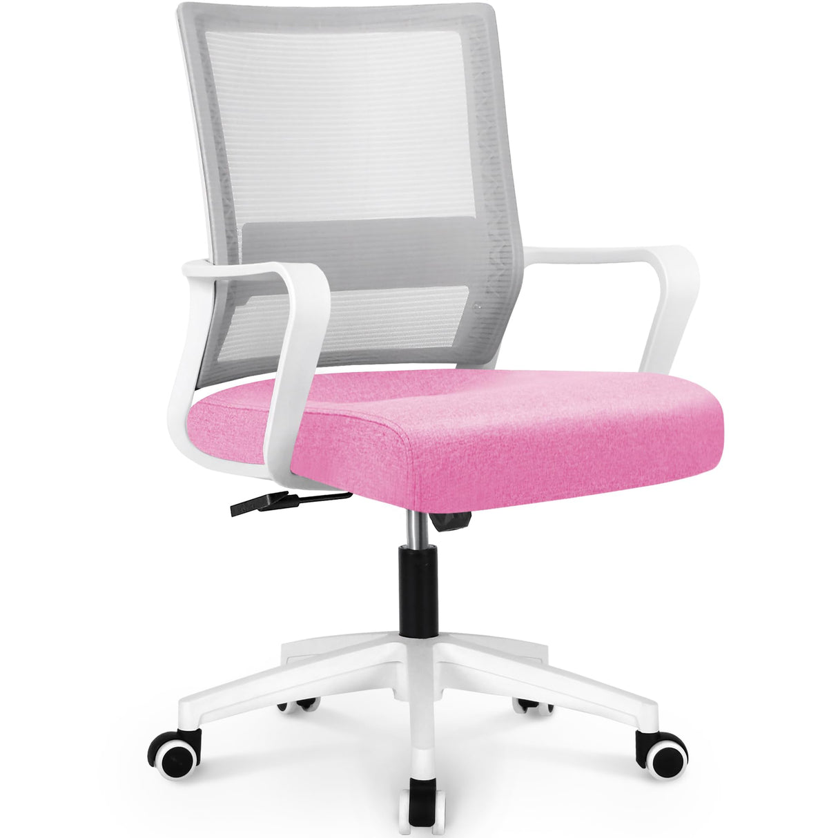 NEO CHAIR Office Desk Chair Ergonomic Mid Back Mesh with Lumbar Support Comfy Cushion Swivel Adjustable Height Gaming Chairs for Home Office (Pink) NEO CHAIR