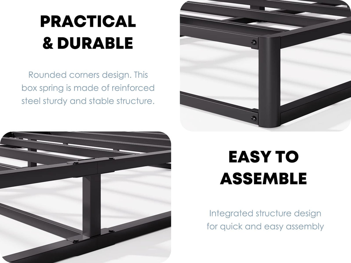 RLDVAY Full-Size Box-Spring, 5 inch Low Profile Only, Heavy Duty Metal Box Spring Full with Fabric Cover, Easy Assembly, Non Slip, Noise Free RLDVAY