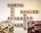 Scrabble 4 x 4 Tiles, Wooden Wall Ready to Hang Tiles, Wall Decor, Farmhouse Style, Scrabble Pieces, Personalized Sign, Wooden Letters Generic