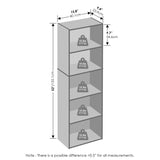 Furinno Reed Closet Organizers and Storage, 5-Tier Closet Organizer, Open Shelf Closet Storage, for Wardrobe, Bedroom, Living Room, White Furinno
