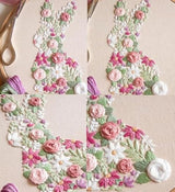 YOUDRN Bunny in Bloom Easter Embroidery Kit for Beginners, Embroidery Kits for Adults,DIY Hand Bunny Embroidery Easter Cross Stitch Starter Set with Pattern,Threads,Needles,Instruction,20cm Hoop