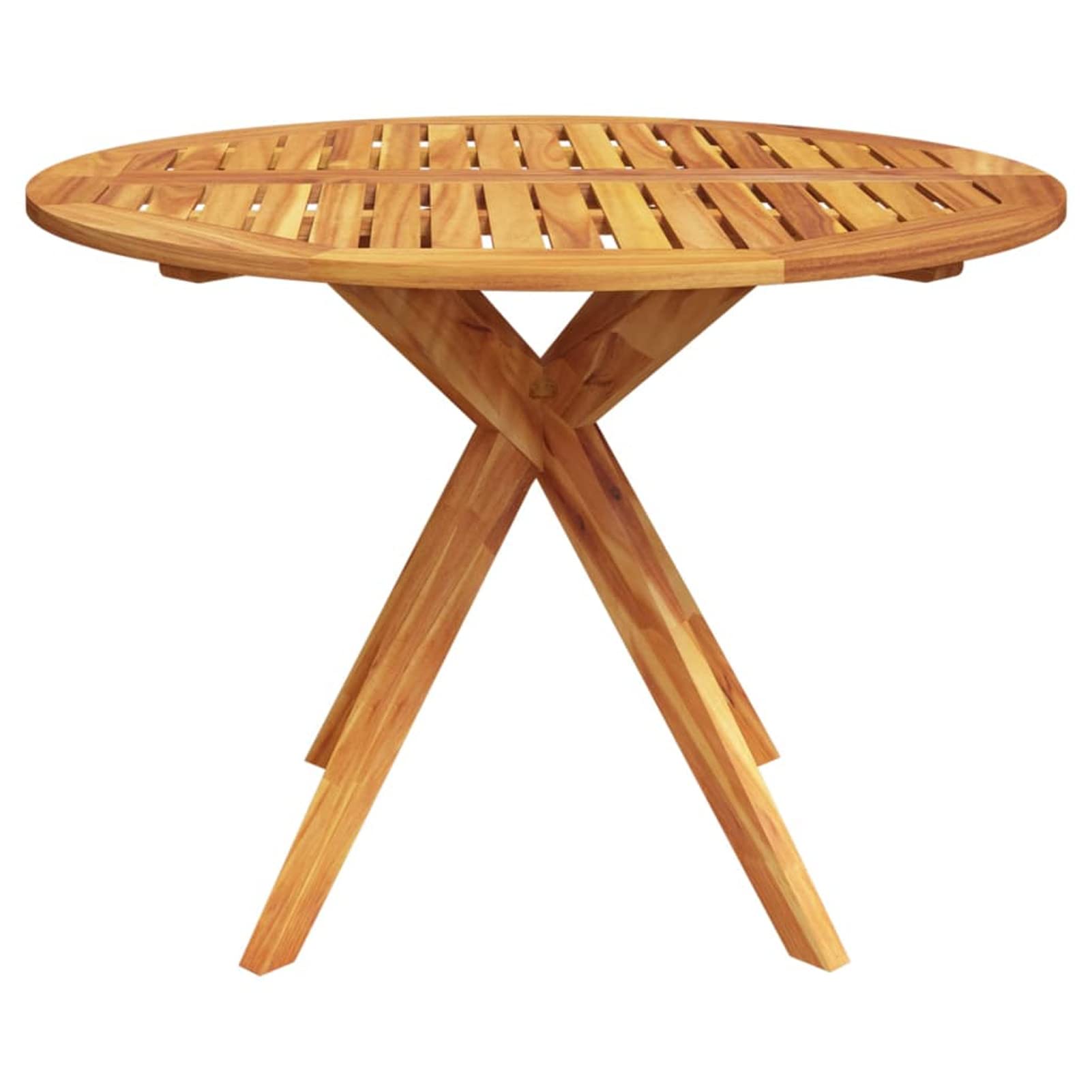 ECILKUC Patio Table Wood Acacia Round Outdoor Dining Table for Backyard, Garden, Balcony, Outdoor Indoor Furniture 43.3 x 29.5 Inches (Dia. x H) - WoodArtSupply