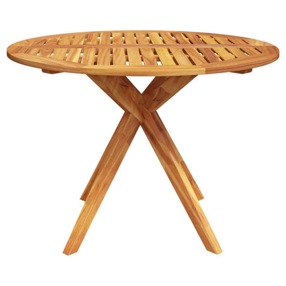 ECILKUC Patio Table Wood Acacia Round Outdoor Dining Table for Backyard, Garden, Balcony, Outdoor Indoor Furniture 43.3 x 29.5 Inches (Dia. x H) - WoodArtSupply