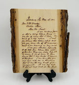 Generic Your Handwritten Letter Personalized Message Custom Engraved Wood Plank Wedding Vows Engraved Letter on Wood Custom Engraved Poem Wedding Gift (Large) Generic