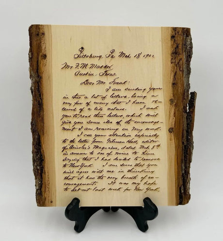 Generic Your Handwritten Letter Personalized Message Custom Engraved Wood Plank Wedding Vows Engraved Letter on Wood Custom Engraved Poem Wedding Gift (Large) Generic