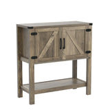 Mufico Grey Console Table with 2 Storage Cabinets – Multifunctional Entryway, Sofa, and Coffee Bar Station Cabinet Mufico