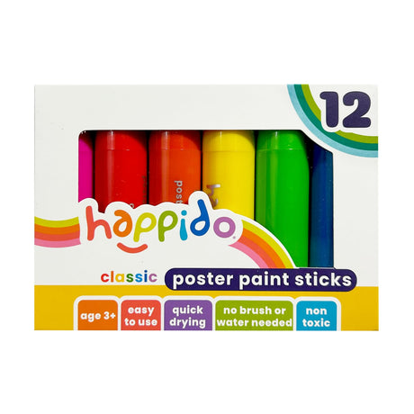 International Arrivals Happido Dual Tip Color Changing Markers for Kids, Set of 12 & Happido Set of 12 Twistable Tempera Paint Sticks For Kids & Shrink-Its! 28 PC DIY Shrinking Art Kit International Arrivals