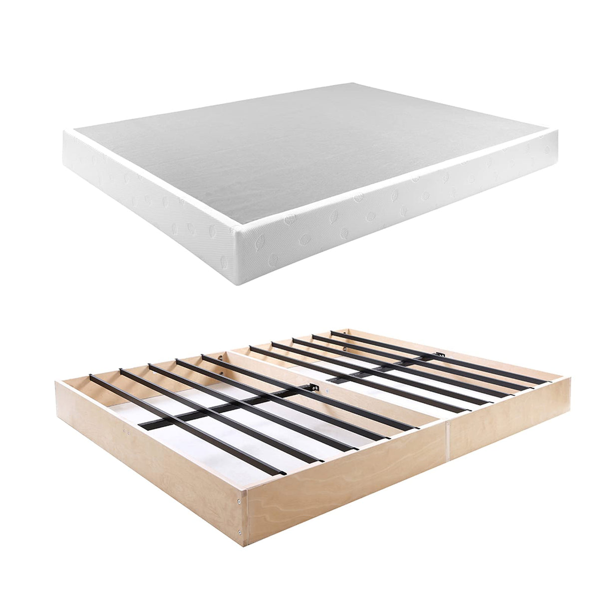 Panana Box Spring Low Profile Metal Heavy Duty Easy Assembly Sturdy Box Spring Mattress Foundation, Strong & Sturdy Support No Noise Easy to Clean (5 Inch, Full) Panana