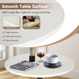 Pazidom Round Bar Table 40" Height Modern High Top Pub Table with Solid Top & Sturdy Metal Base, Cocktail Table for Bistro, Home, Kitchen or Dining Room, White Pazidom