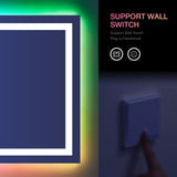 LOAAO 72"X36" Inch RGB LED Bathroom Mirror with Lights, Large, Anti-Fog, Dimmable Smart Lighted Bathroom Vanity Mirror, Multiple Light Modes, RGB Backlit + Front Light, Memory Function, Tempered Glass LOAAO