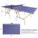 Generic Table Tennis Table, 8Ft Foldable & Portable Ping Pong Table Set with 2 Table Tennis Paddles, 3 Balls and Net for Indoor Outdoor Game Generic