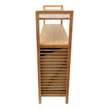Tilt Out Laundry Hamper, Bamboo Laundry Cabinet for Laundry Room Bathroom Clothes Storage, Modern Bathroom Floor Cabinet Emmliy