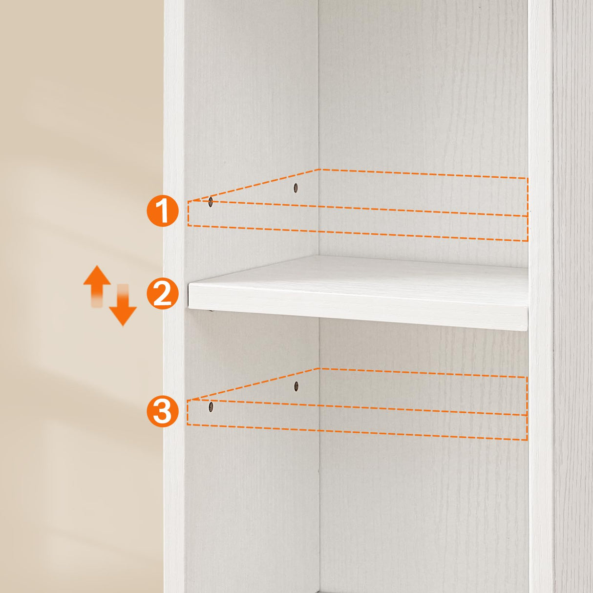 HOOBRO Small Bathroom Storage Cabinet, Narrow Corner Floor Cabinet with Door and Adjustable Shelf, 7.9" L x 5.9" W x 31.5" H, Bathroom Organizer for Small Spaces, White HOOBRO