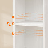 HOOBRO Small Bathroom Storage Cabinet, Narrow Corner Floor Cabinet with Door and Adjustable Shelf, 7.9" L x 5.9" W x 31.5" H, Bathroom Organizer for Small Spaces, White HOOBRO