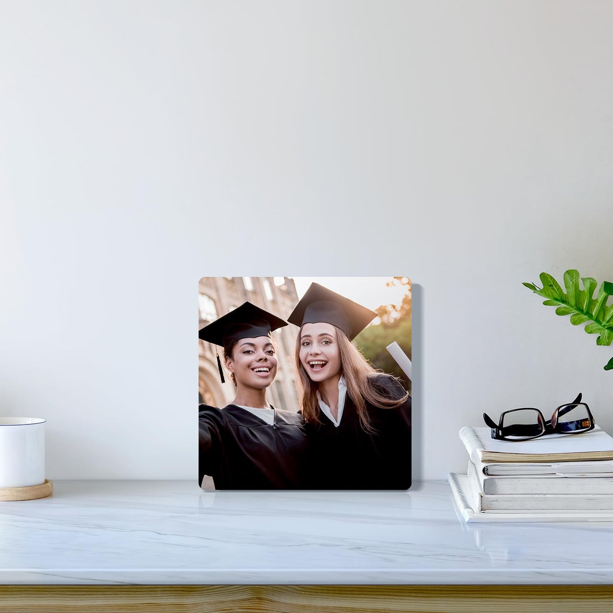 PYD Life 4 Pack Sublimation Photo Frame Home Decor Blanks 10" x 10" Square 0.6 Inch Thickness MDF Hardboard White Wall Hanging with Stand for Heat Press Machine Heat Transfer PYD Life