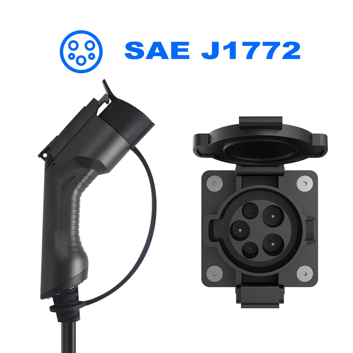 Morec J1772 Extension Cable, 40Amp 20ft EV Extension Cord for EV Charging Stations Morec