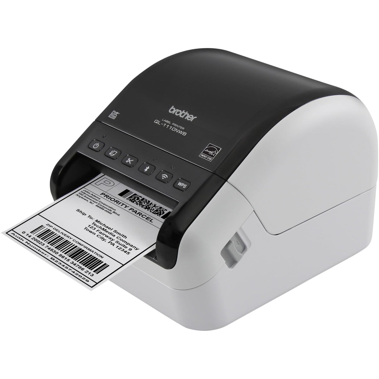 Brother QL-1110NWB Wide Format, Postage and Barcode Professional Thermal Monochrome Label Printer with Wireless Connectivity Brother
