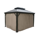 Kozyard Gazebo Privacy Curtain Outdoor Waterproof Sidewall for Hardtop Gazebo, OEM Replacement for Patio Gazebo Curtains for Alexander, Caesar, Rosana and Apollo Model (10ft x 12ft, Brown) Kozyard