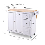 PHI VILLA Kitchen Island Cart on Wheels - Portable Kitchen Island with Drop Leaf, Rolling Kitchen Island with Storage PHI VILLA