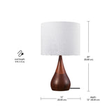 Globe Electric Novogratz x 65862 Harrington 20" Table Lamp, 2-Tone Faux Wood, White Cotton Shade Globe Electric