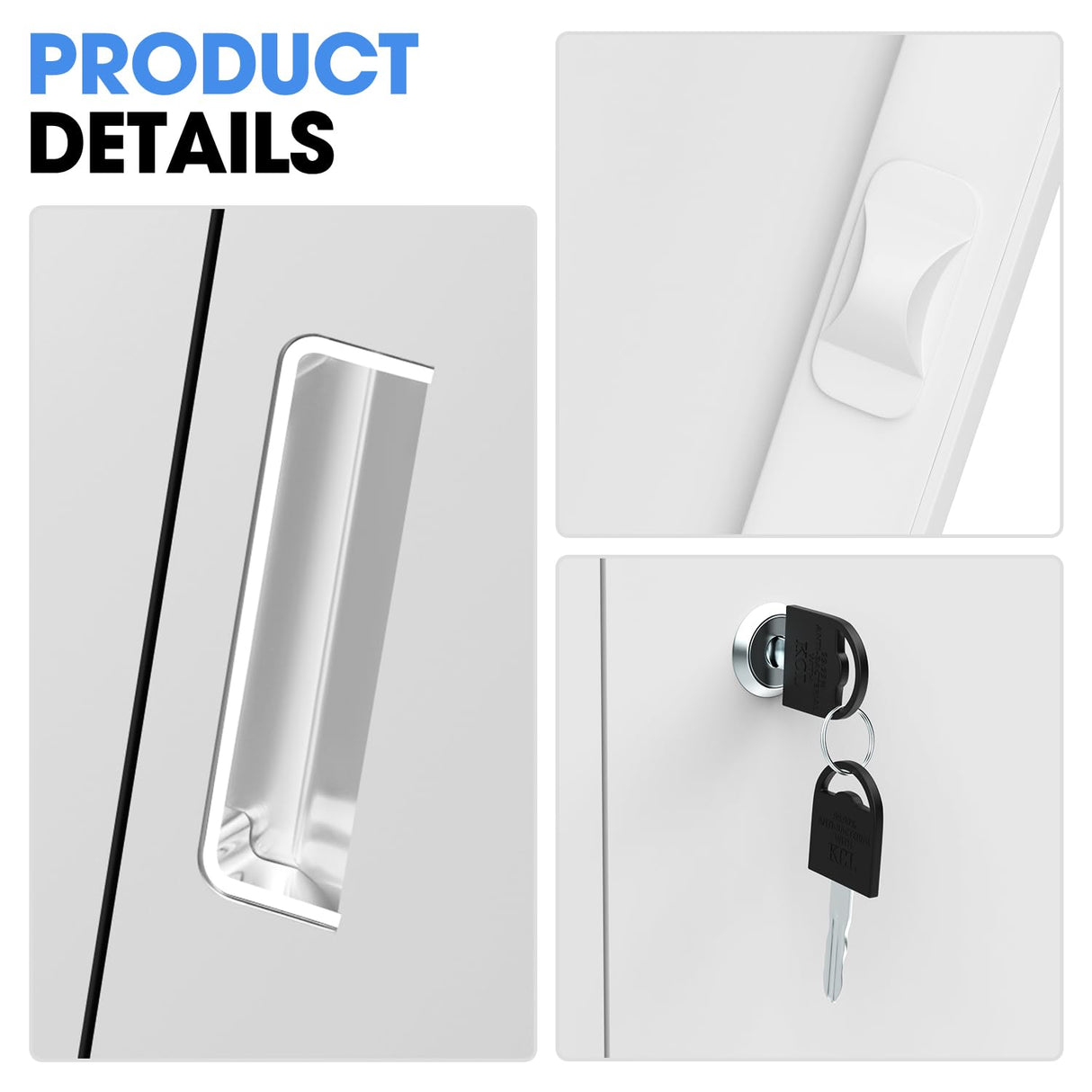 DNA MOTORING Metal Storage Cabinet, 71'' Locking Cabinet with 5 Adjustable Shelves, Metal Cabinet Heavy Duty Utility Cabinet for Garage,Office,Home,Gym, White, TOOLS-00632-WH-WH DNA MOTORING