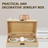 EXCEART Wood Box 2 Pack Unfinished Wood Box, Rectangular Unfinished Wooden Box with Hinged Lid and Front Clasp Natural Wood Storage Boxes for Jewelry Container Sundries Case Makeup Case Organizer EXCEART