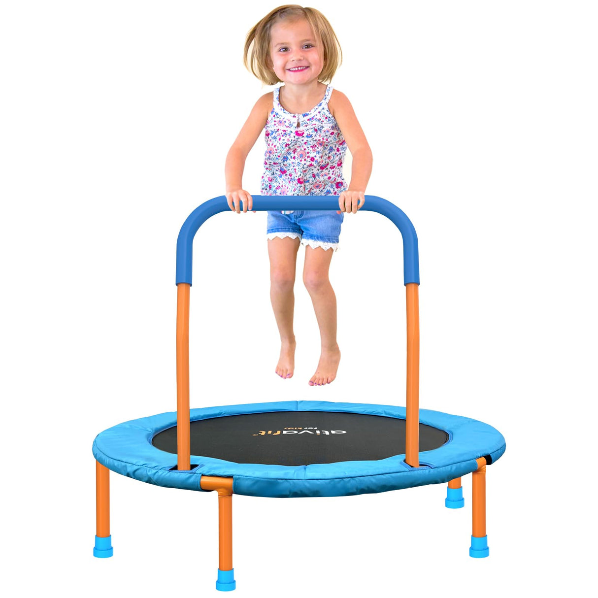Ativafit 36inch Mini Toddler Trampoline for Kids Ages 1-6 Indoor Outdoor Folding Small Rebounder Trampoline with Foam Handle Safety Padded Cover Fun for Kids ATIVAFIT