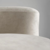 Acanva Luxury Modern Tight Curved Back Velvet Sofa, Minimalist Style Comfy Couch for Living Room Apartment Reception Space, Cream Single Chair Acanva