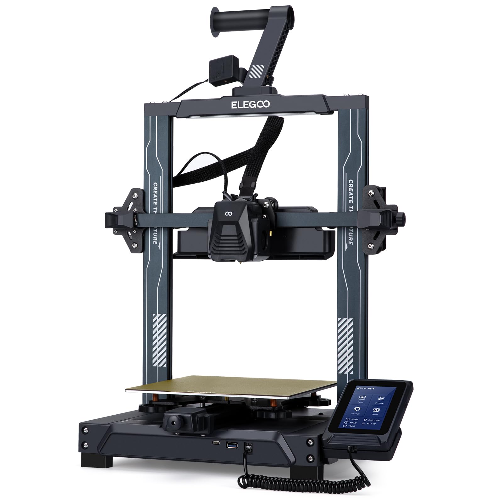 ELEGOO Neptune 4 3D Printer, 500mm/s High-Speed Fast FDM Printer with Klipper Firmware, Auto Leveling and Dual-Gear Direct Extruder, Easy Assembly, 8.85x8.85x10.43 Inch Printing Size - WoodArtSupply