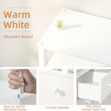 Lerliuo White Night Stand, Small Nightstand with 2 Wood Drawers and Storage Shelf, Modern Bedside Table with Wooden Frame, Rustic Couch Nightstand for Small Spaces, Narrow End Tables for Bedroom Lerliuo