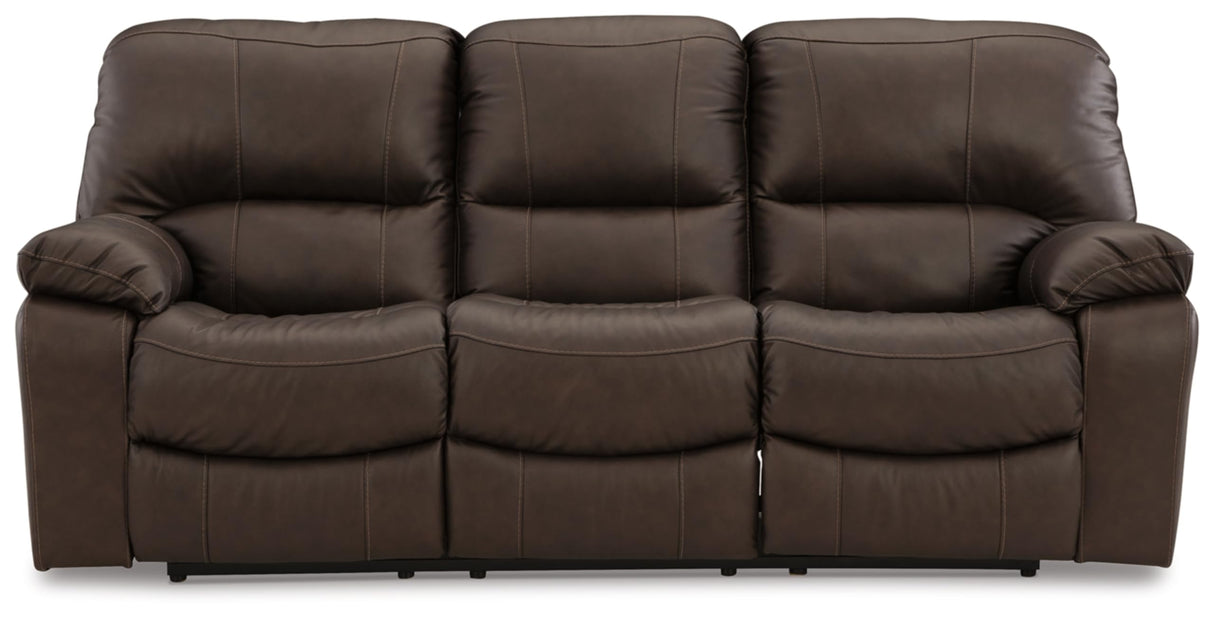 Signature Design by Ashley Leesworth Modern Leather Match Power Reclining Sofa with USB Ports, Dark Brown Signature Design by Ashley