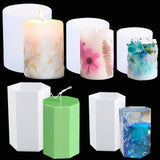 3 Pack Cylinder Candle Molds and 2 Pack Hexagon Shaped Candle Molds Cylinder Light Resin Mold for Making Candles, Soaps, Flower Specimen, Insect Specimen, DIY Clay Molds etc (5 Sizes) GeoGeoDIY