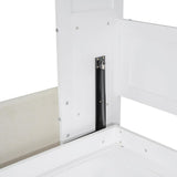 Virubi Full Murphy Bed with Couch,Wood Folding Murphy Wall Bed Cabinet with Sofa (White,Full) Virubi