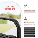 BestMassage Outdoor Garden Bench,Iron Steel Frame Patio Bench with Mesh Pattern and Plastic Backrest Armrests for Porch,Lawn,Garden,Park,Yard,Black BestMassage