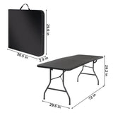 COSCO Molded Folding Banquet Table w/Handle, 6ft, Black Cosco