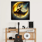 igoodom Diamond Art Kits for Adults, Fairy Diamond Painting Kit, Full Drill Round Moon Diamond Art Kits, DIY Gem Art and Crafts for Home Wall Decor Gift 14x14inch igoodom