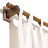 Serchou Wooden Single Rod/Double Rod Curtain Rod Side Mounted Solid Wood Roman Rod Walnut Color Simple Curtain Bracket Load-Bearing, 39.4 inches—55.1 inches (Color : Single Rod, Size : 39.4 inches) Serchou