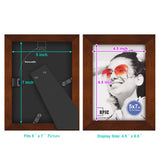 RPJC 5x7 inch Picture Frame Made of Solid Wood High Definition Glass for Table Top Display and Wall Mounting Photo Frame Brown RPJC
