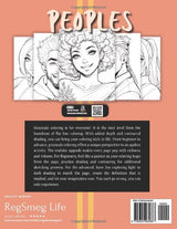 Coloring Book for Adults: Peoples | Sketch Style | Cartoon People: Grayscale/Line Mix - Anime Styled Men and Women WoodArtSupply